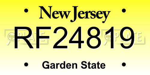 RF24819 New Jersey License Plate