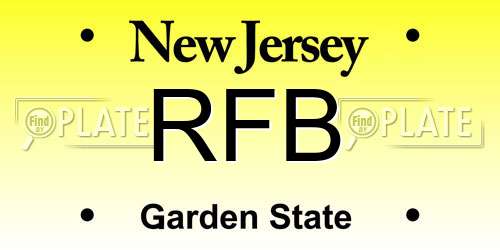 RFB New Jersey License Plate