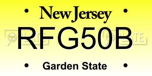 RFG50B New Jersey License Plate