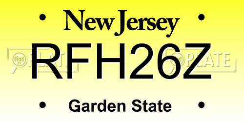 RFH26Z New Jersey License Plate