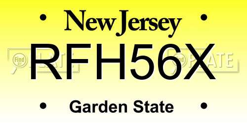 RFH56X New Jersey License Plate