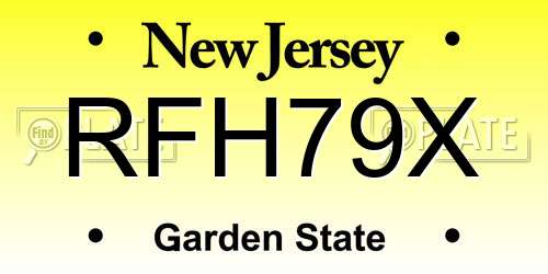 RFH79X New Jersey License Plate