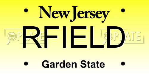 RFIELD New Jersey License Plate