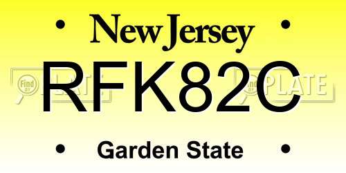 RFK82C New Jersey License Plate