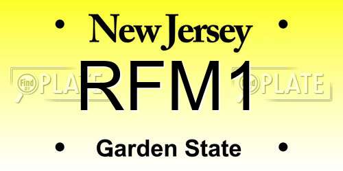 RFM1 New Jersey License Plate