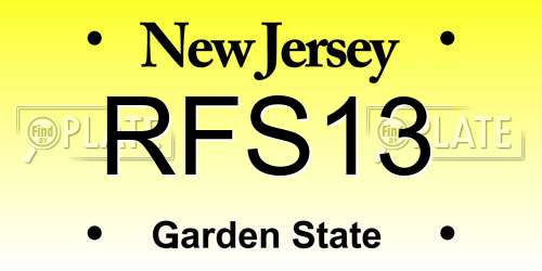 RFS13 New Jersey License Plate