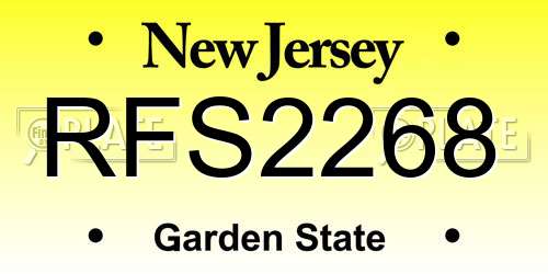 RFS2268 New Jersey License Plate