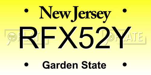 RFX52Y New Jersey License Plate