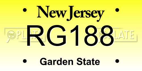 RG188 New Jersey License Plate