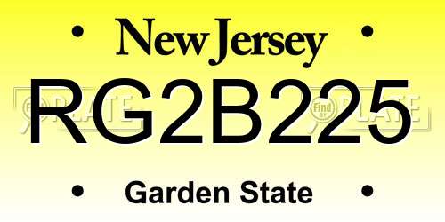RG2B225 New Jersey License Plate