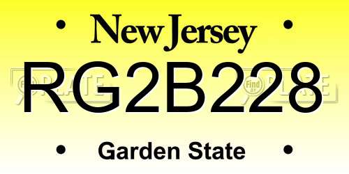 RG2B228 New Jersey License Plate