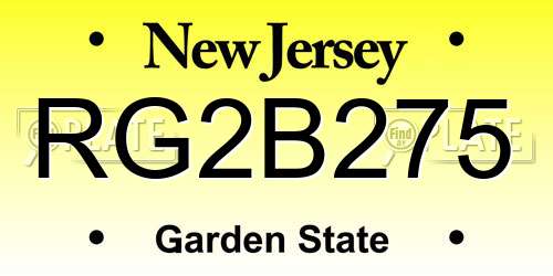RG2B275 New Jersey License Plate