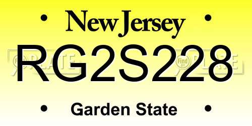 RG2S228 New Jersey License Plate