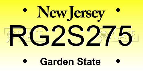 RG2S275 New Jersey License Plate