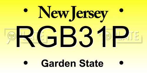 RGB31P New Jersey License Plate