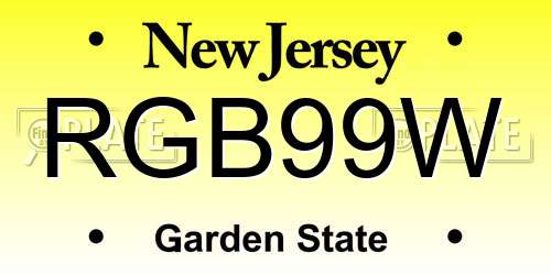 RGB99W New Jersey License Plate