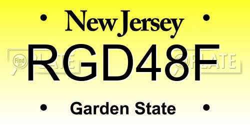 RGD48F New Jersey License Plate