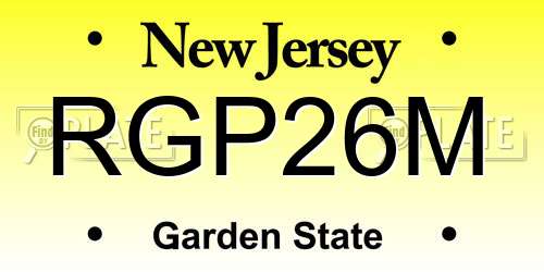 RGP26M New Jersey License Plate
