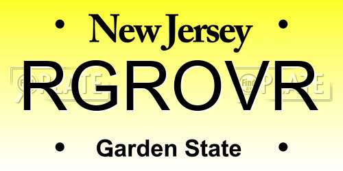 RGROVR New Jersey License Plate