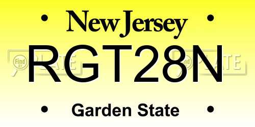 RGT28N New Jersey License Plate