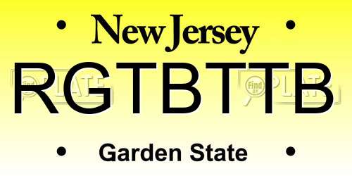 RGTBTTB New Jersey License Plate