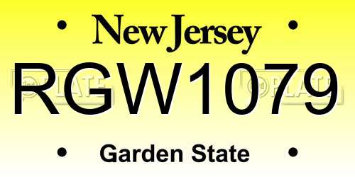 RGW1079 New Jersey License Plate