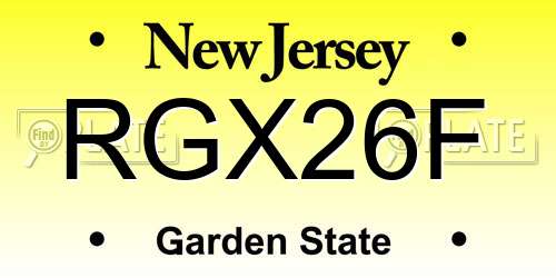 RGX26F New Jersey License Plate