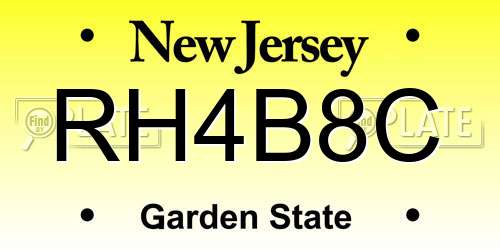 RH4B8C New Jersey License Plate
