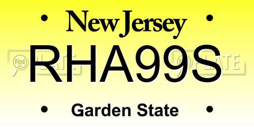 RHA99S New Jersey License Plate