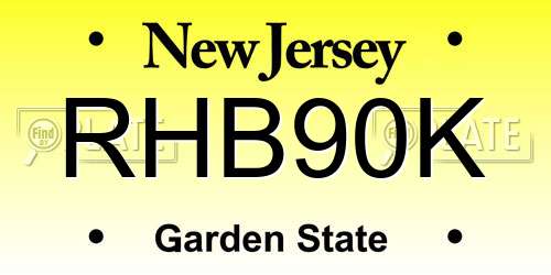 RHB90K New Jersey License Plate
