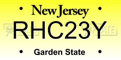 RHC23Y New Jersey License Plate