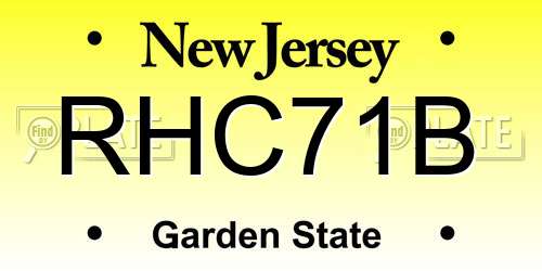 RHC71B New Jersey License Plate
