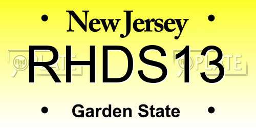 RHDS13 New Jersey License Plate