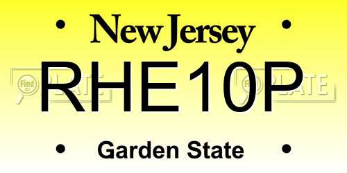 RHE10P New Jersey License Plate