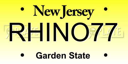 RHINO77 New Jersey License Plate