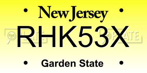RHK53X New Jersey License Plate
