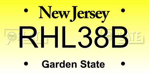 RHL38B New Jersey License Plate