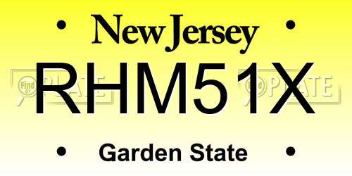 RHM51X New Jersey License Plate