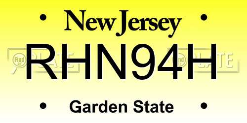 RHN94H New Jersey License Plate