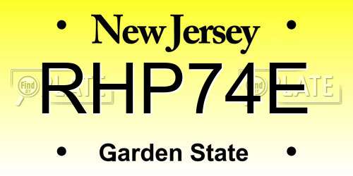 RHP74E New Jersey License Plate