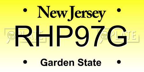 RHP97G New Jersey License Plate
