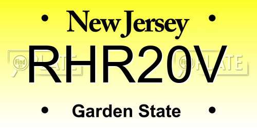 RHR20V New Jersey License Plate