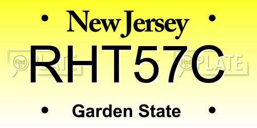 RHT57C New Jersey License Plate