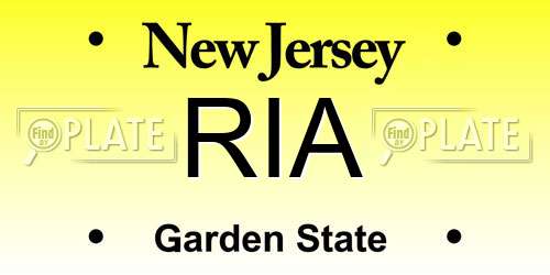 RIA New Jersey License Plate