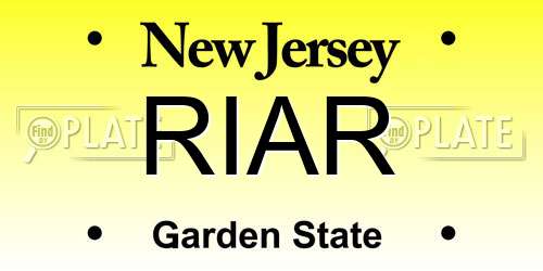 RIAR New Jersey License Plate
