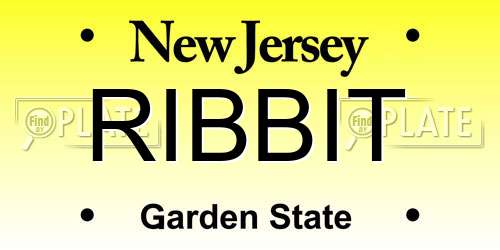 RIBBIT New Jersey License Plate