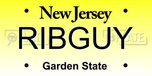 RIBGUY New Jersey License Plate