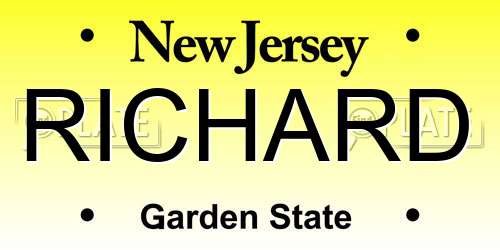 RICHARD New Jersey License Plate