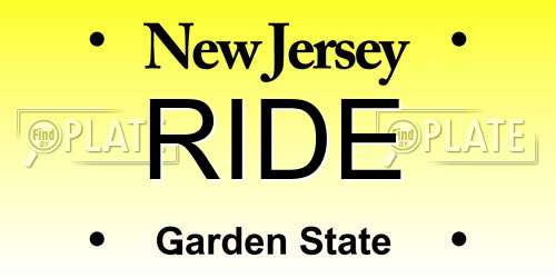 RIDE New Jersey License Plate