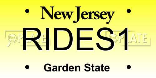RIDES1 New Jersey License Plate